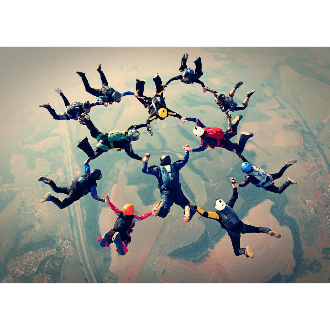 team of sky divers